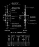Free CAD Details-Holdown Tie Between Floors - CAD Design | Download CAD Drawings | AutoCAD Blocks | AutoCAD Symbols | CAD Drawings | Architecture Details│Landscape Details | See more about AutoCAD, Cad Drawing and Architecture Details