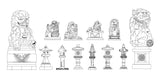 Free  Chinese Statue and Stone lamp - CAD Design | Download CAD Drawings | AutoCAD Blocks | AutoCAD Symbols | CAD Drawings | Architecture Details│Landscape Details | See more about AutoCAD, Cad Drawing and Architecture Details