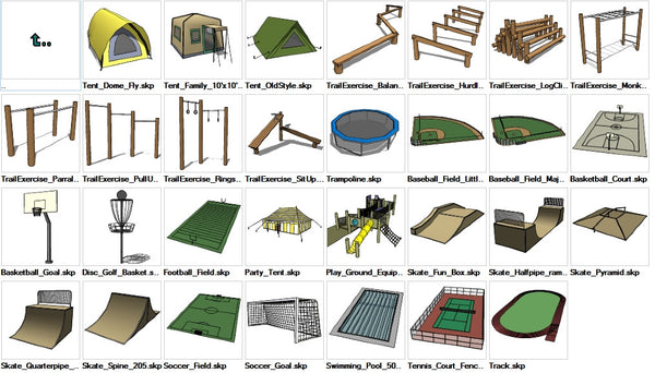 Sketchup Recreation 3D models download - CAD Design | Download CAD Drawings | AutoCAD Blocks | AutoCAD Symbols | CAD Drawings | Architecture Details│Landscape Details | See more about AutoCAD, Cad Drawing and Architecture Details