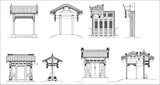 Chinese Architecture CAD Drawing-Chinese Gate Design - CAD Design | Download CAD Drawings | AutoCAD Blocks | AutoCAD Symbols | CAD Drawings | Architecture Details│Landscape Details | See more about AutoCAD, Cad Drawing and Architecture Details