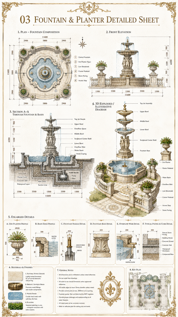 Classical European Architectural Details Master Sheet | CAD Reference Guide