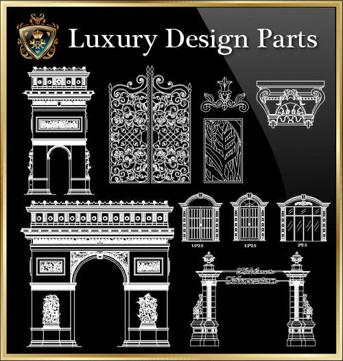 ★Luxury Interior Design Parts-AutoCAD Blocks | AutoCAD Symbols | CAD Drawings | Architecture Details│Landscape Details