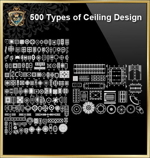 500 Types of Ceiling Design CAD Blocks