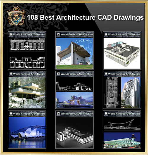 【Top 108 World Famous Architecture CAD Drawings Download】