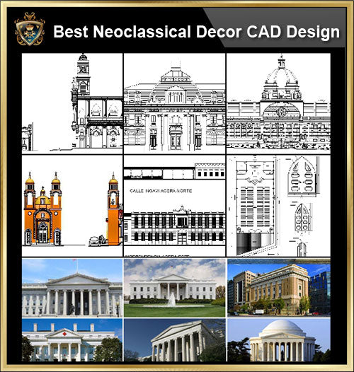 ★【Best Neoclassical Style Decor CAD Design Elements Collection】Neoclassical interior, Home decor,Traditional home decorating,Decoration@Autocad Blocks,Drawings,CAD Details,Elevation