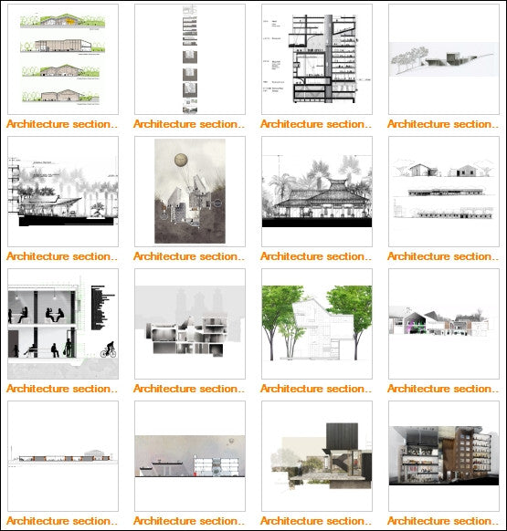 Architectural sections and elevations Gallery V.1