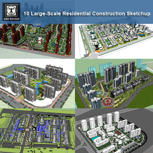 【10 Large-Scale Residential Construction and Landscape Sketchup Models】 (Recommanded!!)