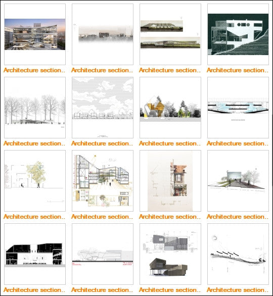 Architectural sections and elevations Gallery V.3