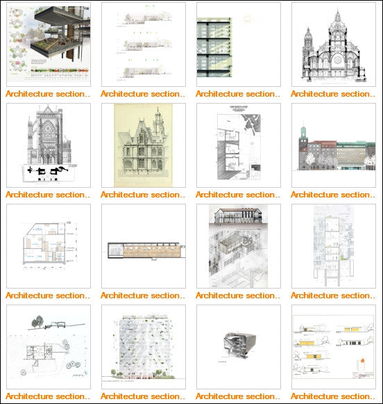 Architectural sections and elevations Gallery V.2