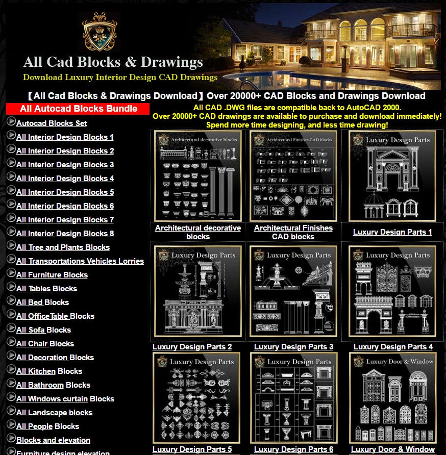 【All Cad Blocks & Drawings Download】Over 20000+ CAD Blocks and Drawings Download