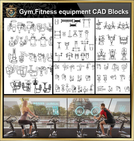 Fitness equipment cad blocks