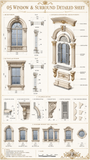 Classical European Architectural Details Master Sheet | CAD Reference Collection