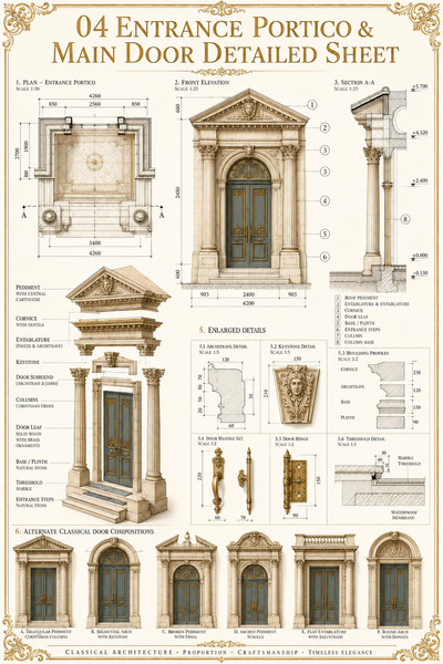 Dwg Reference Classical Orders & Landscape Element Detail Sheets | CAD Drawings DWG ...