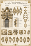 Fanlight, Transom and Heraldic Ornament CAD Details