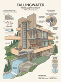 Sketchup 3D Architecture models-  Fallingwater-Frank Lloyd Wright