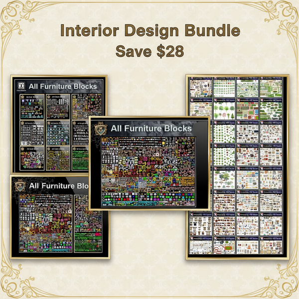 Interior Design Bundle - CAD & PSD Collection Cover