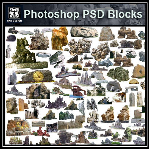 Photoshop PSD Landscape Stone 1 - CAD Design | Download CAD Drawings | AutoCAD Blocks | AutoCAD Symbols | CAD Drawings | Architecture Details│Landscape Details | See more about AutoCAD, Cad Drawing and Architecture Details