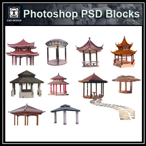 Photoshop PSD Chinese Pavilion 1 - CAD Design | Download CAD Drawings | AutoCAD Blocks | AutoCAD Symbols | CAD Drawings | Architecture Details│Landscape Details | See more about AutoCAD, Cad Drawing and Architecture Details