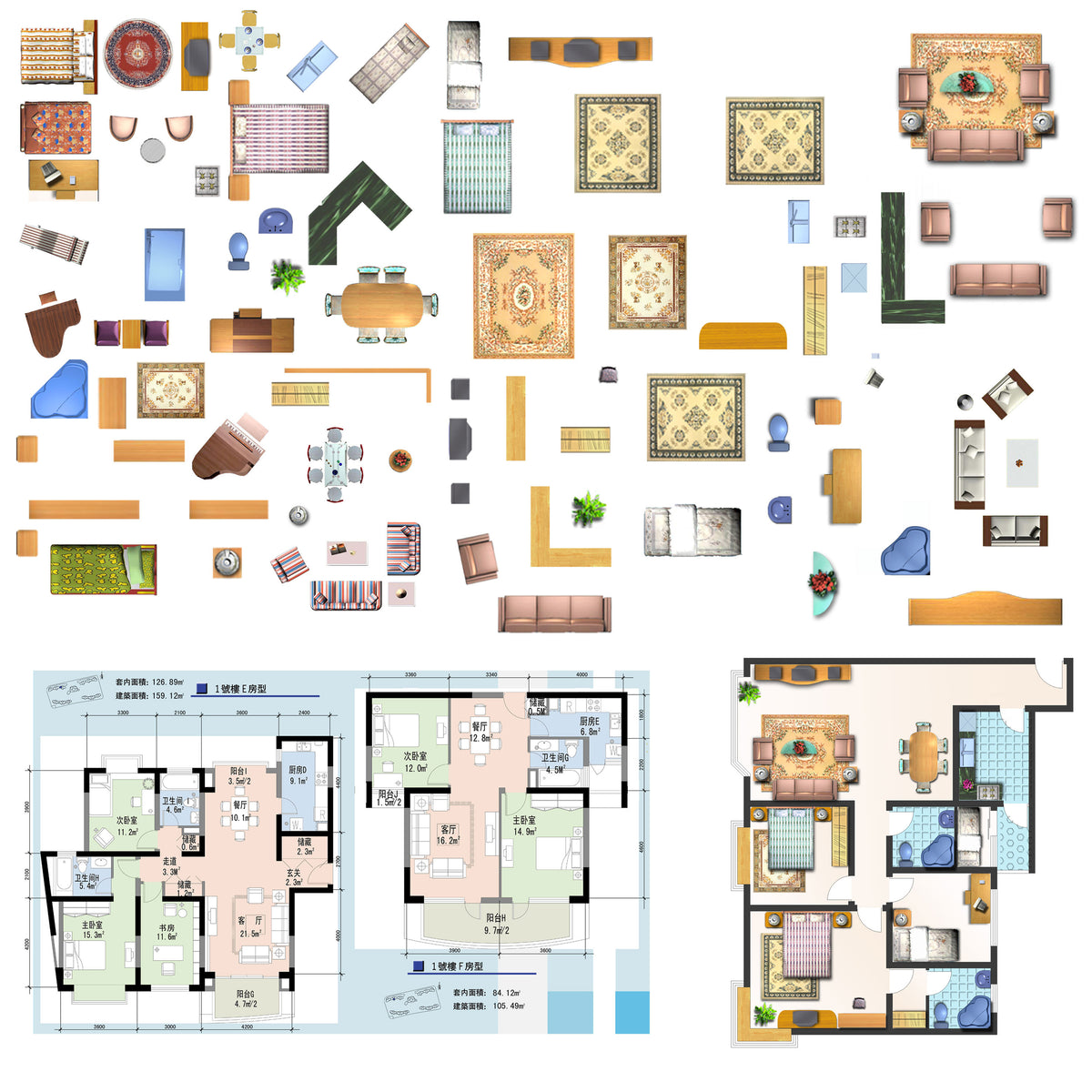 Photoshop PSD Blocks -Interior Design Layouts | CAD Download – CAD ...
