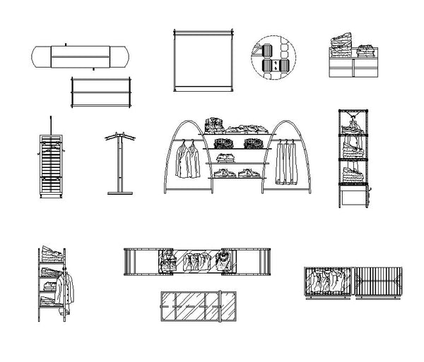 Clothes Rack Autocad Store CAD Design Blocks,Details Elevation | CAD Download – CAD Design ...