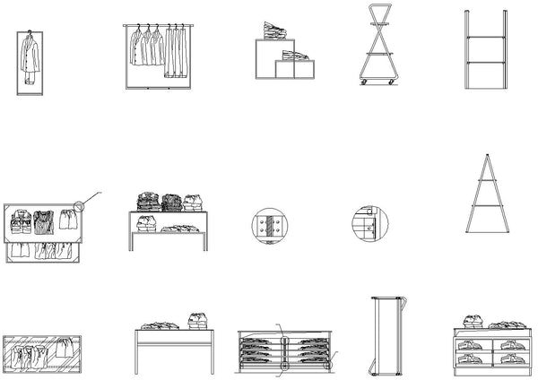 Retail Store Wall Racks Autocad Store CAD Design, Blocks & Details Elevation Collection — Retail DWG D ...