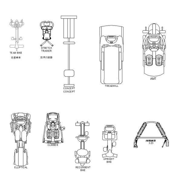All Gym,Fitness equipment CAD Blocks | CAD Download – CAD Design | Free ...