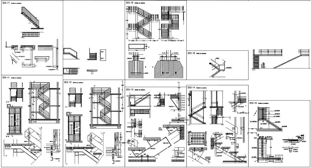 Stairs-cad Block And Typical Drawing For Designers 1750x1102