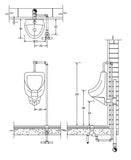 Urinal basin details - CAD Design | Download CAD Drawings | AutoCAD Blocks | AutoCAD Symbols | CAD Drawings | Architecture Details│Landscape Details | See more about AutoCAD, Cad Drawing and Architecture Details