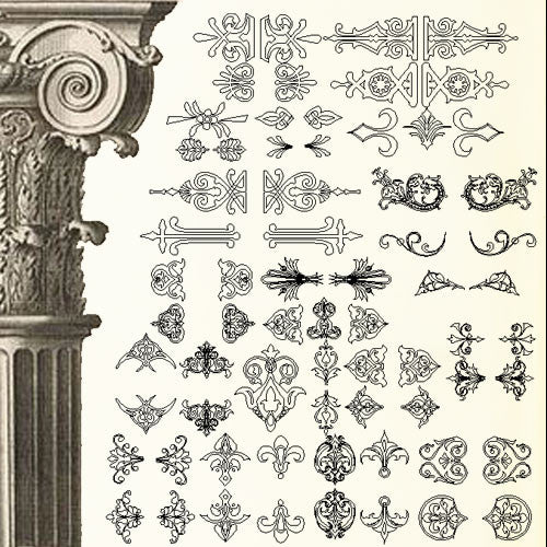 Ornamental Parts of Buildings 5 - CAD Design | Download CAD Drawings | AutoCAD Blocks | AutoCAD Symbols | CAD Drawings | Architecture Details│Landscape Details | See more about AutoCAD, Cad Drawing and Architecture Details