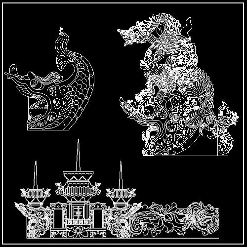 Free Chinese Decorative Elements V6 - CAD Design | Download CAD Drawings | AutoCAD Blocks | AutoCAD Symbols | CAD Drawings | Architecture Details│Landscape Details | See more about AutoCAD, Cad Drawing and Architecture Details