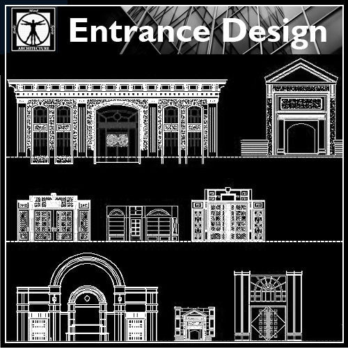 Entrance Design - CAD Design | Download CAD Drawings | AutoCAD Blocks | AutoCAD Symbols | CAD Drawings | Architecture Details│Landscape Details | See more about AutoCAD, Cad Drawing and Architecture Details