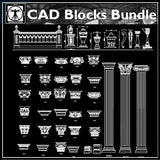 Architectural decorative blocks - CAD Design | Download CAD Drawings | AutoCAD Blocks | AutoCAD Symbols | CAD Drawings | Architecture Details│Landscape Details | See more about AutoCAD, Cad Drawing and Architecture Details