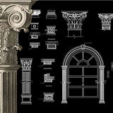 Ornamental Parts of Buildings 14 - CAD Design | Download CAD Drawings | AutoCAD Blocks | AutoCAD Symbols | CAD Drawings | Architecture Details│Landscape Details | See more about AutoCAD, Cad Drawing and Architecture Details