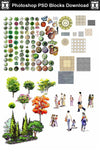 Hand-painted PSD Landscape Blocks 1 - CAD Design | Download CAD Drawings | AutoCAD Blocks | AutoCAD Symbols | CAD Drawings | Architecture Details│Landscape Details | See more about AutoCAD, Cad Drawing and Architecture Details
