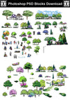 Hand-painted PSD Landscape elevation 5 - CAD Design | Download CAD Drawings | AutoCAD Blocks | AutoCAD Symbols | CAD Drawings | Architecture Details│Landscape Details | See more about AutoCAD, Cad Drawing and Architecture Details