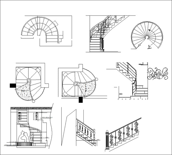 Circular Staircase Design Autocad Dwg Plan N Design 1080x1350