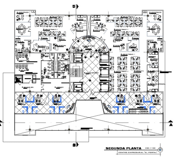 Autocad Business Example Office, Commercial building, mixed business | CAD Download – CAD Design ...