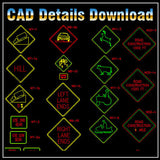 Sign Library - CAD Design | Download CAD Drawings | AutoCAD Blocks | AutoCAD Symbols | CAD Drawings | Architecture Details│Landscape Details | See more about AutoCAD, Cad Drawing and Architecture Details