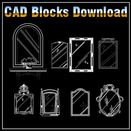 Free Mirror CAD Blocks DWG Download | AutoCAD Interior Design – CAD ...