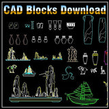 Decoration Elements Block V2 - CAD Design | Download CAD Drawings | AutoCAD Blocks | AutoCAD Symbols | CAD Drawings | Architecture Details│Landscape Details | See more about AutoCAD, Cad Drawing and Architecture Details