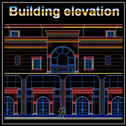 Building Elevation 6 - CAD Design | Download CAD Drawings | AutoCAD Blocks | AutoCAD Symbols | CAD Drawings | Architecture Details│Landscape Details | See more about AutoCAD, Cad Drawing and Architecture Details