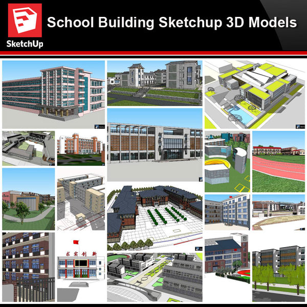 💎【Sketchup Architecture 3D Projects】School Sketchup Model V1 - CAD Design | Download CAD Drawings | AutoCAD Blocks | AutoCAD Symbols | CAD Drawings | Architecture Details│Landscape Details | See more about AutoCAD, Cad Drawing and Architecture Details