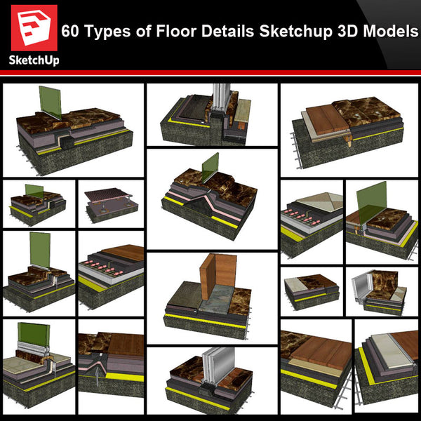 💎【Best 60 Types of Floor Details Sketchup 3D Detail Models】Sketchup Floor Details - CAD Design | Download CAD Drawings | AutoCAD Blocks | AutoCAD Symbols | CAD Drawings | Architecture Details│Landscape Details | See more about AutoCAD, Cad Drawing and Architecture Details