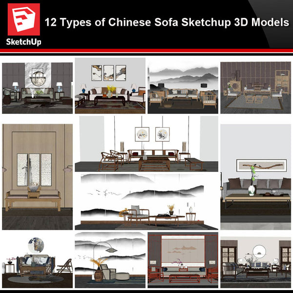 💎【Sketchup Architecture 3D Projects】12 Types of Chinese sofa Sketchup 3D Models - CAD Design | Download CAD Drawings | AutoCAD Blocks | AutoCAD Symbols | CAD Drawings | Architecture Details│Landscape Details | See more about AutoCAD, Cad Drawing and Architecture Details