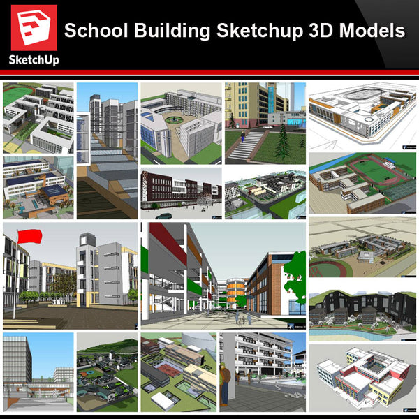 💎【Sketchup Architecture 3D Projects】School Sketchup Model V4 - CAD Design | Download CAD Drawings | AutoCAD Blocks | AutoCAD Symbols | CAD Drawings | Architecture Details│Landscape Details | See more about AutoCAD, Cad Drawing and Architecture Details