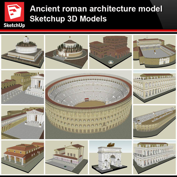 💎【Sketchup Architecture 3D Projects】Ancient roman architecture model- Sketchup 3D Models V1 - CAD Design | Download CAD Drawings | AutoCAD Blocks | AutoCAD Symbols | CAD Drawings | Architecture Details│Landscape Details | See more about AutoCAD, Cad Drawing and Architecture Details