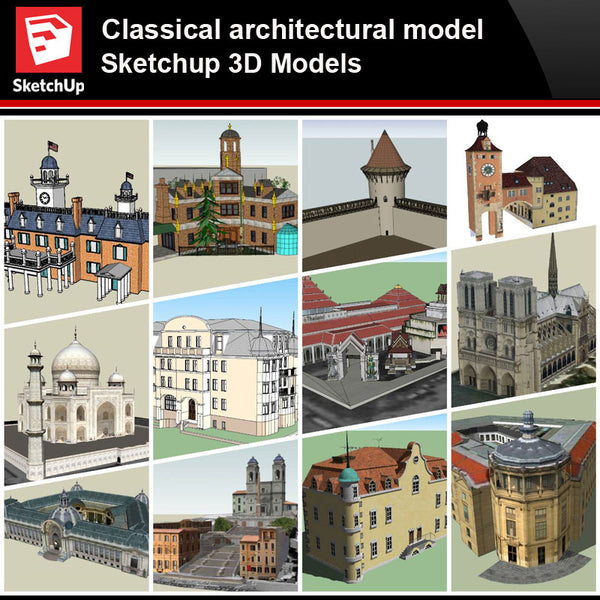 💎【Sketchup Architecture 3D Projects】European Classical Architecture Sketchup 3D Models V3 - CAD Design | Download CAD Drawings | AutoCAD Blocks | AutoCAD Symbols | CAD Drawings | Architecture Details│Landscape Details | See more about AutoCAD, Cad Drawing and Architecture Details