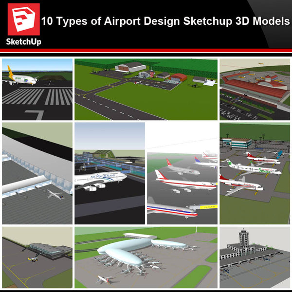 💎【Sketchup Architecture 3D Projects】10 Types of Airport Design Sketchup 3D Models V1 - CAD Design | Download CAD Drawings | AutoCAD Blocks | AutoCAD Symbols | CAD Drawings | Architecture Details│Landscape Details | See more about AutoCAD, Cad Drawing and Architecture Details