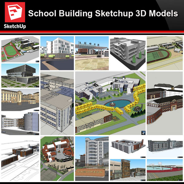💎【Sketchup Architecture 3D Projects】School Sketchup Model V6 - CAD Design | Download CAD Drawings | AutoCAD Blocks | AutoCAD Symbols | CAD Drawings | Architecture Details│Landscape Details | See more about AutoCAD, Cad Drawing and Architecture Details