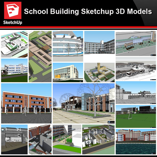 💎【Sketchup Architecture 3D Projects】School Sketchup Model V8 - CAD Design | Download CAD Drawings | AutoCAD Blocks | AutoCAD Symbols | CAD Drawings | Architecture Details│Landscape Details | See more about AutoCAD, Cad Drawing and Architecture Details